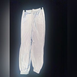 White fox boutique, NWT reflective joggers